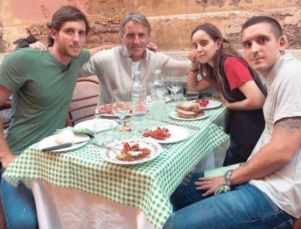 Federica Morelli ex-husband Roberto Mancini and children Filippo, Andrea, and Camillo.